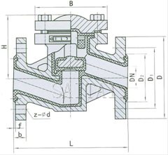 H41F46/F3-10/16/25C/P    ANSI:150Lb  300Lb結構圖