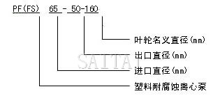 PF/FS耐腐蝕泵型號意義