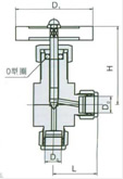 QJ-1B角式氣動管路截止閥產品結構圖1
