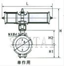 氣動(dòng)薄膜、活塞調(diào)節(jié)蝶閥外形尺寸圖2