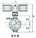 氣動(dòng)薄膜、活塞調(diào)節(jié)蝶閥外形尺寸圖1