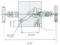 EN5-4 SS-M2F8內(nèi)螺紋三閥組外形尺寸圖